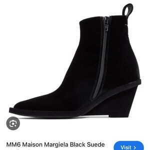 MM6 Maison Margiela velvet suede wedge boot